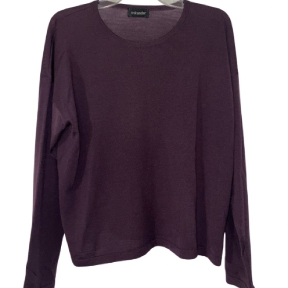 Eskandar 100% merino wool Deep Purple Long Sleeve Top